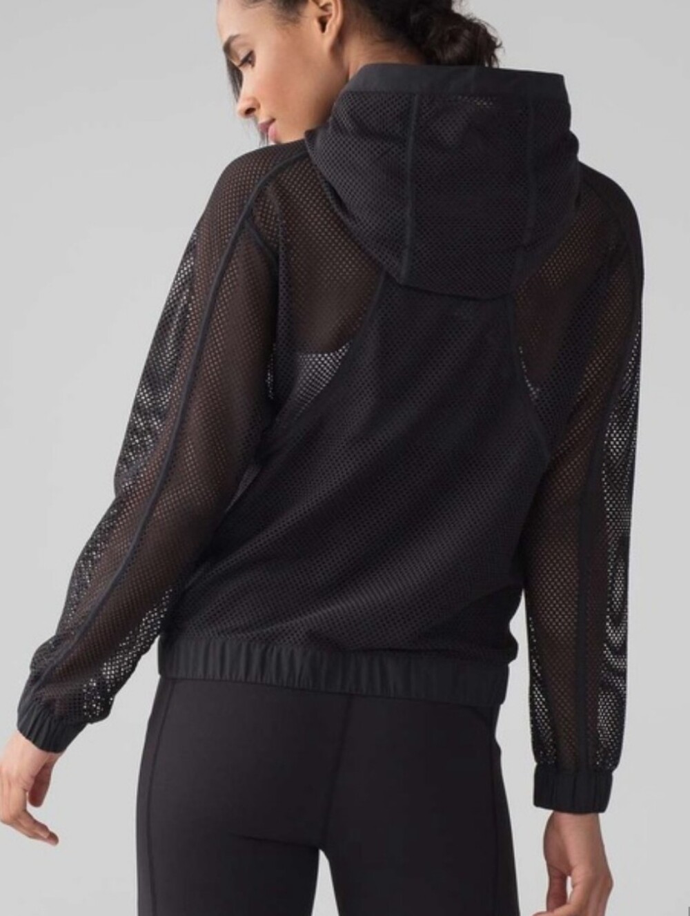lululemon athletica Black Mesh Hooded Jacket